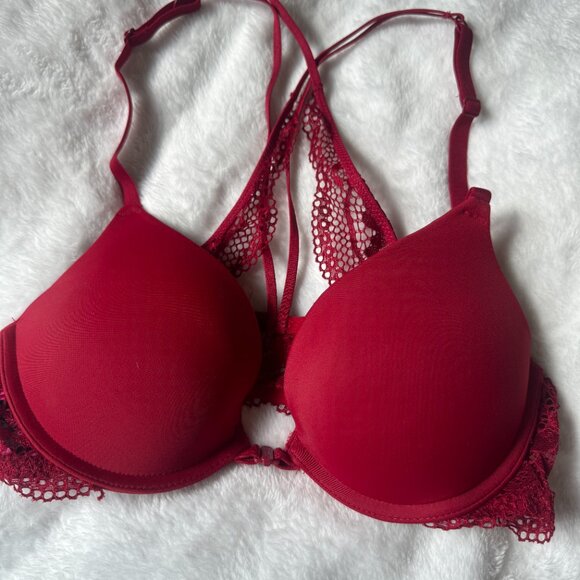 red racerback bra w/ front clasp - Picture 2 of 6